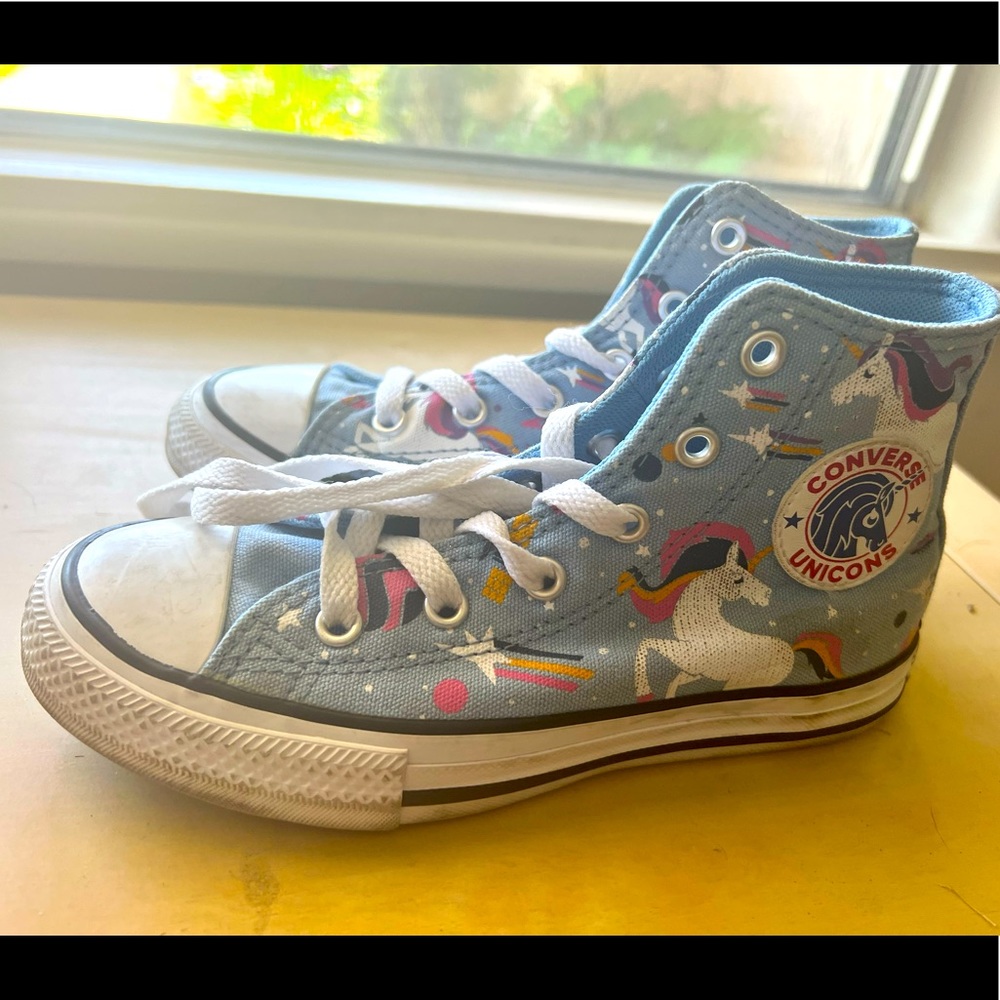 SIMPLY ADORABLE…size 13 girls unicorn converse high tops…